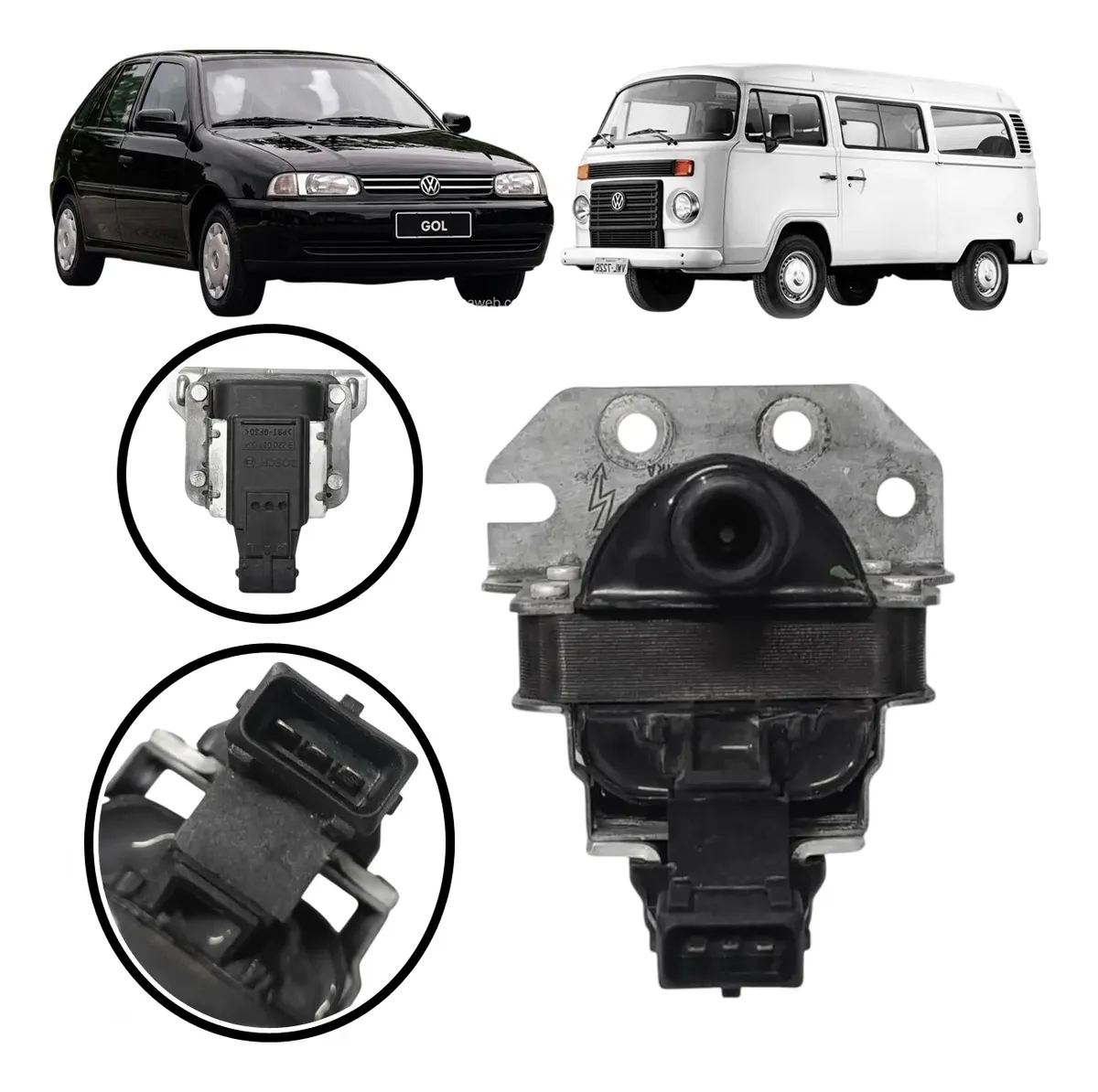 Bobina Ignição 3 Pinos Gol G2 G3 1.0 377905105b